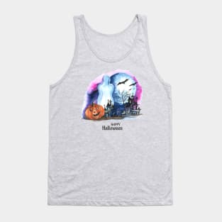 Happy Halloween dark Castle Tank Top